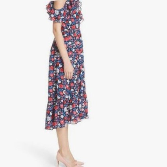 NEW KATE SPADE DAISY SATIN STRIPE MIDI DRESS! - Picture 6 of 11
